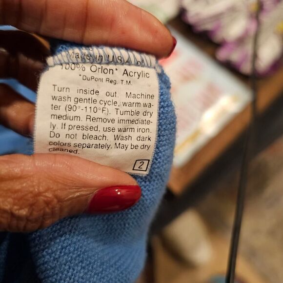 Thane Vintage Blue Men's Cardigan Sweater Size M - Picture 4 of 4